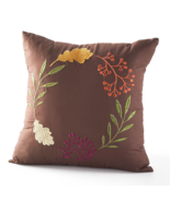 NEW Decorative Leaves Throw Pillow 16 inches brown embroidered leaf pattern - £7.92 GBP