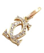 Authentic! Vintage Cartier 18k Yellow Gold Diamond Double C Charm Pendant - $2,150.00