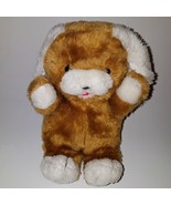 VTG Brown White Dog Plush 9&quot; Stuffed Animal Toy 1987 AS IS - £15.42 GBP