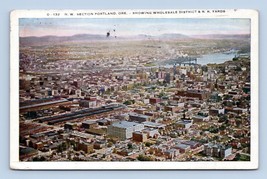 Aerial View NW Section Wholesale District RR Yards Portland OR WB Postca... - $10.84