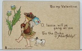 Valentine Scottish Boy &amp; Dog Singing to His Lass E. Curtis 1906 Tuck Postcard N4 - £12.87 GBP