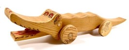 Crocodile Pull-Toy, Wooden Hand Made, Chomps and Click-Clacks Around The House - $32.39