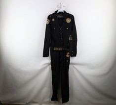 Deadstock Vtg Y2K Coogi Womens M Spell Out Stretch Denim Coveralls Fligh... - $148.45