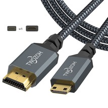 Mini Hdmi To Hdmi Cable 1Ft, Short High-Speed Hdmi To Mini Hdmi Braided Cord Sup - £11.85 GBP