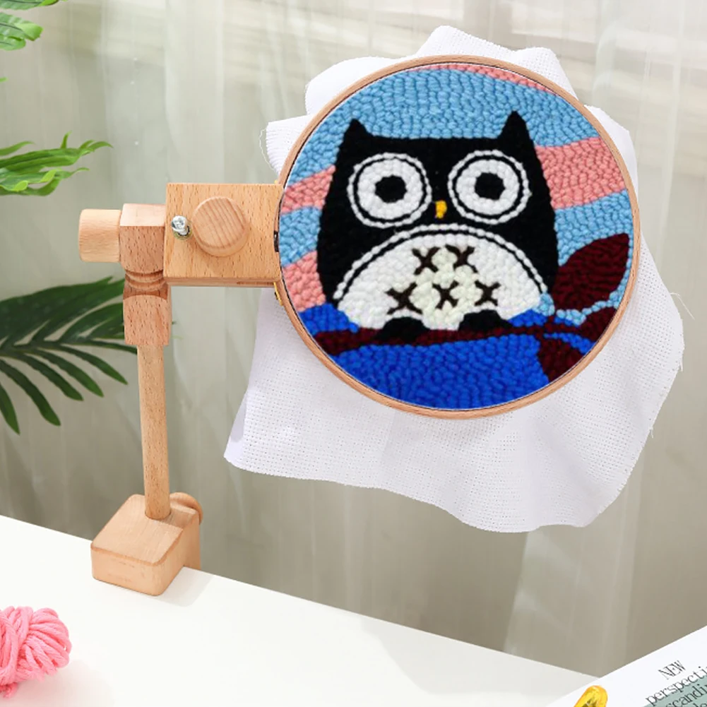 House Home Wooden Embroidery Hoop Adjustable Desktop Stand Stitch Rack Frames 36 - £48.04 GBP