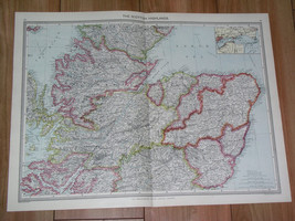 1908 Antique Map Of Scottish Highlands / Scotland / Dundee - £24.85 GBP