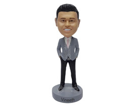 Custom Bobblehead Good looking bestman in a nice suit and hands inside pckets -  - £70.38 GBP