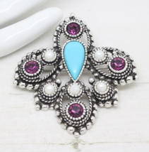 Stylish Vintage Signed Sarah Coventry Cov Cabochon Crystal BROOCH Pin Jewellery - £23.87 GBP