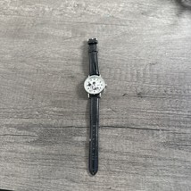Disney Mickey Mouse Watch Silver Tone Black Band - $246.35 MXN