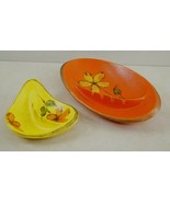 Pair Of Original Mid Century Modern Atomic Boomerang Ashtray&#39;s Freeman M... - $37.59