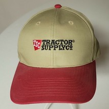 TSC Tractor Supply Co Cap Hat Snapback Dad Farmer Farming Tan Khaki Red - £6.56 GBP