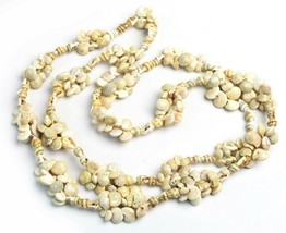 Natural Seashell Cluster Lariat Strand Necklace 40&quot; - £15.65 GBP