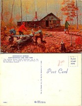 New York(NY) Blue Mountain Lake Adirondack Museum Hunting Painting VTG Postcard - £7.39 GBP