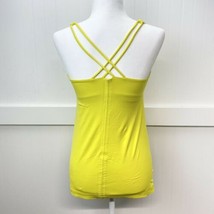 Lululemon Yellow Cross Back Tank Top Padded Bra Athletic Workout *No Size Tag* - £12.54 GBP