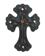 Zeckos 24 Inch Layered Metal Wall Cross With Jewel Accents - £17.86 GBP