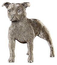 Grillie Pit Bull-P Antiqued Pewter Finish Grille Ornament - £44.86 GBP