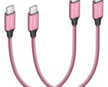 Pink Short Usb C To Usb C Cable [1Ft, 2-Pack], 60W/3A Fast Charging Type... - £10.37 GBP