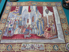 French Wall Tapestry By Michael Chisarik 33 X 28&quot; - &quot;The Court Of Camelot&quot; - £298.32 GBP