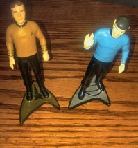 Star Trek 1991 Par Pic Hamilton Captain Kirk, Mr. Spock, Figures 4&quot; Vintage - $17.99