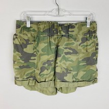 Celebrity Pink Womens Medium M Cuffed Camo Camouflage Print Elastic Waist Shorts - £12.22 GBP