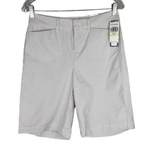 Dockers Womens Shorts 4 Ideal Fit Mid Rise Metro Bermuda Stripes New - $25.00