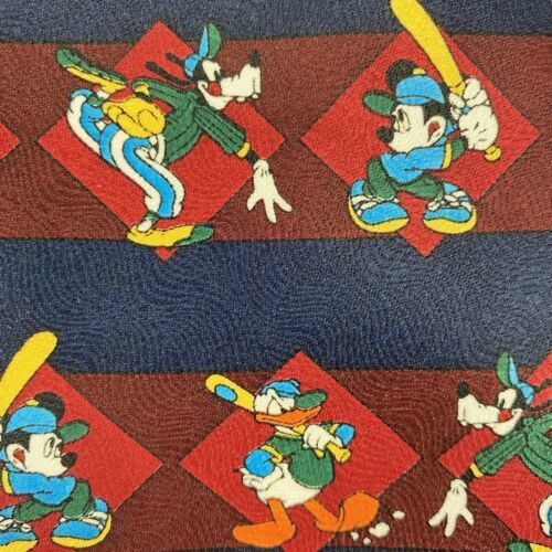 Disney Mickey Unlimited Mickey Goofy Donald Duck Baseball Tie 100% Polyester Item image 5