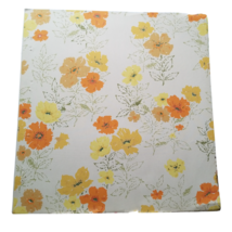 Vintage Wallpaper Sample Sheet Orange Yellow Flower Pattern Crafts Dollh... - £7.94 GBP