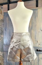 Maje Ilur Metallic High-rise Silk-blend Shorts In Gold Size 36 $295 - £71.04 GBP