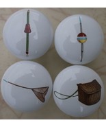 Cabinet Knobs 4 fishing accessories net bobbers creel FISH - $373.64 MXN