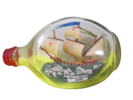 Santa Maria 1492 Model Ship In A Glass 6.5&quot;L x 3.5&quot;W - £16.67 GBP