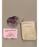 1 Amethyst Gemstone Heart from Stone Kingdom w/Pouch 1.5&quot; X 1.5&quot; Pre-Own... - $262.25 MXN