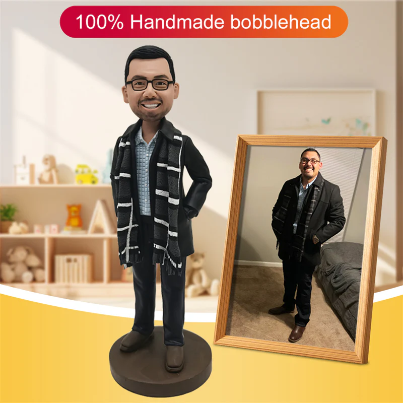 Custom Man Bobblehead from Photo – Personalized Casual Outfit Figurine Gift - $1,691.23 MXN+