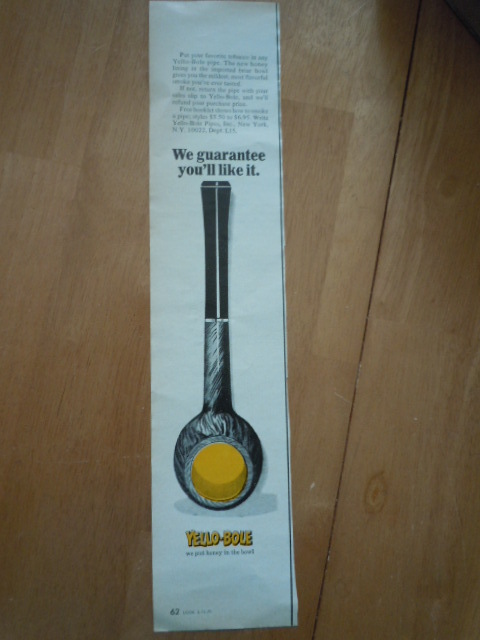 Vintage Yello-Boue Pipe Print Magazine Advertisement 1971 - $3.99