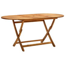 Outdoor Garden Patio Wooden Acacia Wood Folding Dining Dinner Table Foldable - £93.55 GBP+