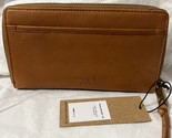 MARGOT NEW YORk Gabby Large Leather Zip Around Wallet Wristlet Gray NWT - £48.86 GBP