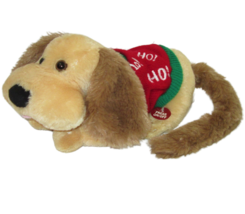 Dan Dee Dog Plush 12&quot; Tail Wag Flips Rolling Christmas Musical Stuffed Ho Ho Ho - £10.90 GBP