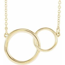 Interlocking Circle Necklace in 14k Yellow Gold - £384.66 GBP