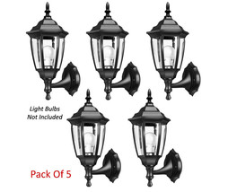 6-Sided Outdoor Wall Lantern With Clear Glass Panel - Pack Of 5 - £158.26 GBP