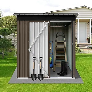 5 X 4 Ft Metal Outdoor Storage Shed, Lockable Garden Tool Sheds With Pit... - $606.99
