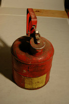 Vintage Justrite Red Metal Gas Safety Can Underwriters Laboratory - £27.53 GBP