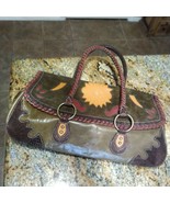 bcbgirls bag purse soft leather patch &amp;  stitch work vintage hobo - £42.72 GBP
