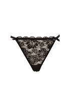 L&#39;agent By Agent Provocateur Womens Thongs Floral Elastic Black Size S - £33.97 GBP