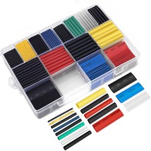 Ginsco 580 Pcs 2:1 Heat Shrink Tubing Kit 6 Colors 11 Sizes Assorted S - £11.05 GBP