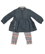 Carters Baby Girls Outfit Chambray Long Sleeve Denim Shirt Aztec Legging... - $20.87 CAD