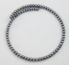 Honora Iridescent Gray Silver Black Freshwater Bead Flex Collar Choker N... - £23.97 GBP