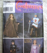 Simplicity Kids Costume Patterns Renaissance Queen Princess Knights Size A 3 - 8 - £9.42 GBP