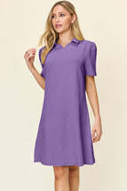 Double Take Full Size Texture Collared Neck Short Sleeve Dress - $27.00
