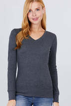 Long Slv V-neck Thermal Top - £8.79 GBP