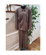 Norton McNaughton Women Brown Polyester Full Zip Jacket (20W) &amp; Pant (22... - $1,234.92 MXN