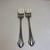 2 Salad Forks Oneida Bancroft Flatware Glossy 6.75&quot; - £11.73 GBP